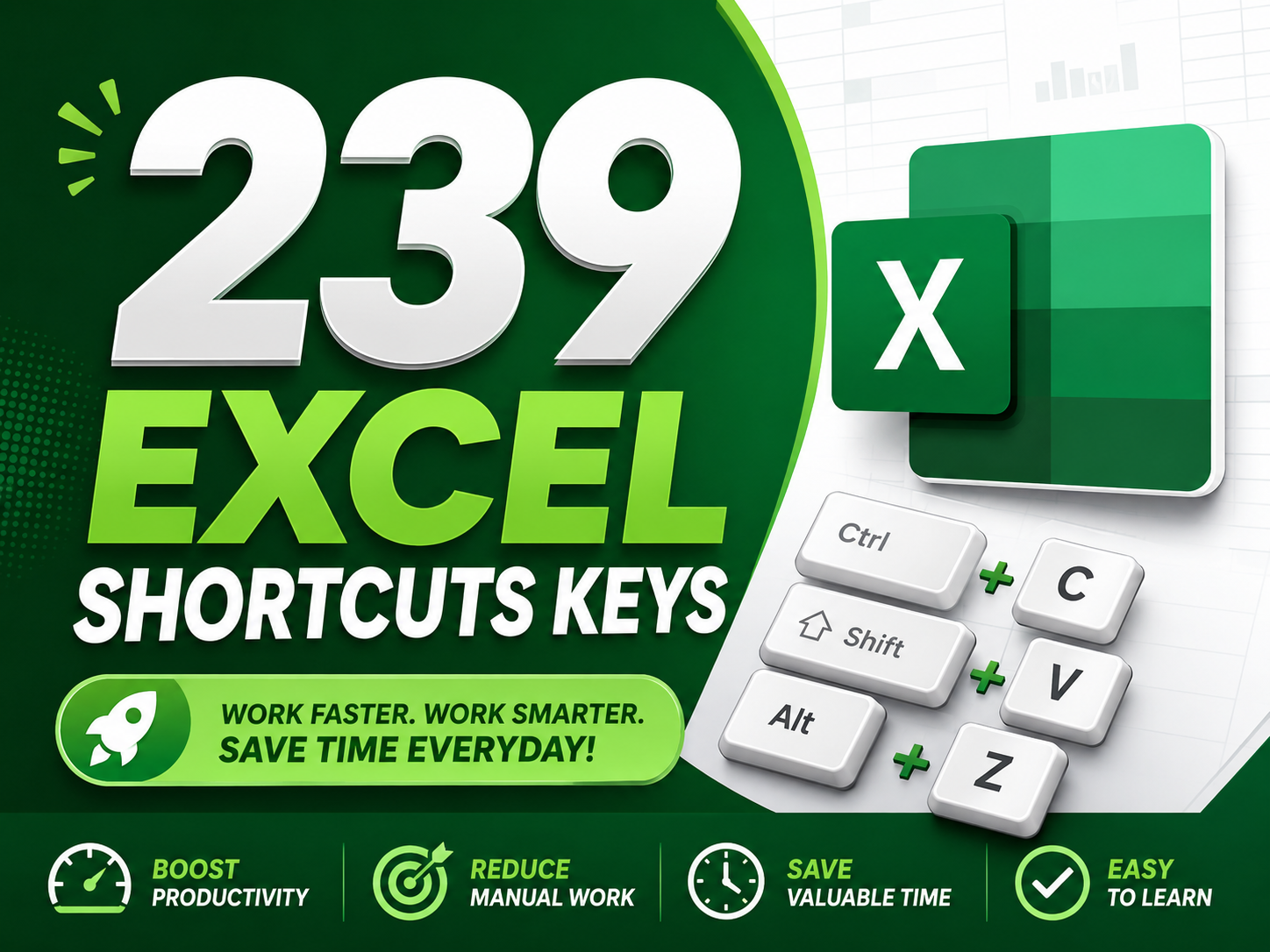239 Excel Shortcut Keys – Complete Productivity Guide PDF