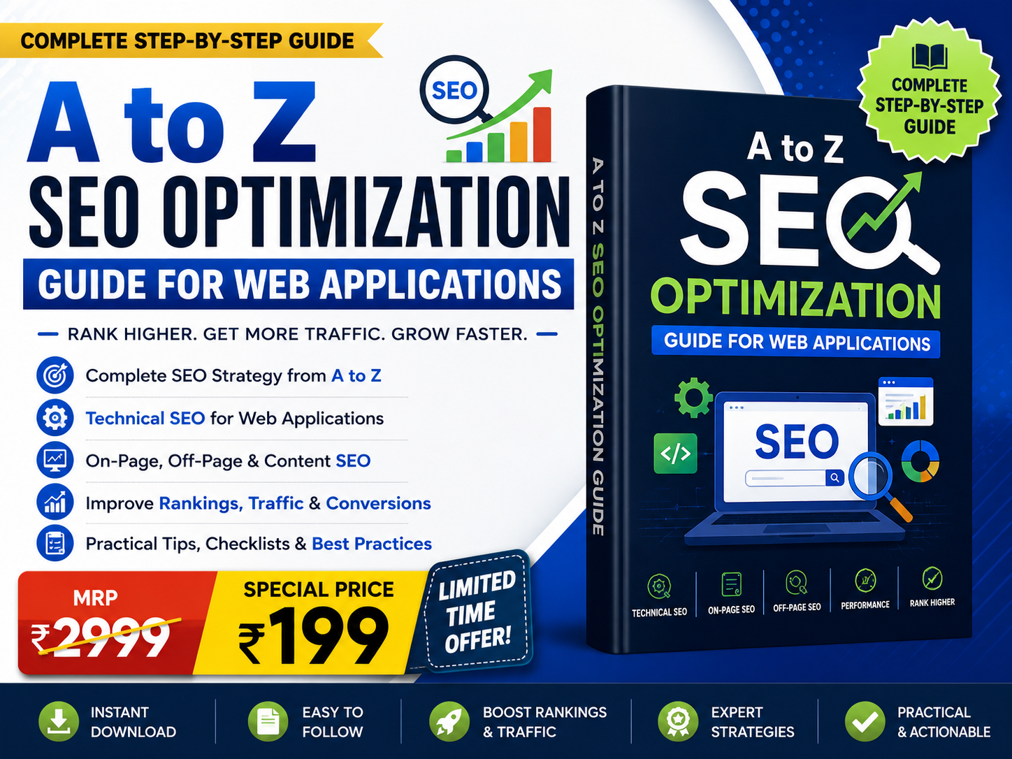 A to Z SEO Optimization Guide for Web Applications – Complete SEO Mastery for Higher Rankings, Traffic and Conversions